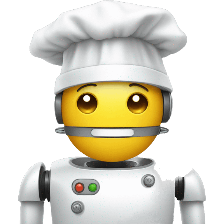 Robot wearing chefs hat emoji