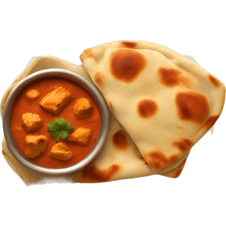 Butter chicken with naan emoji