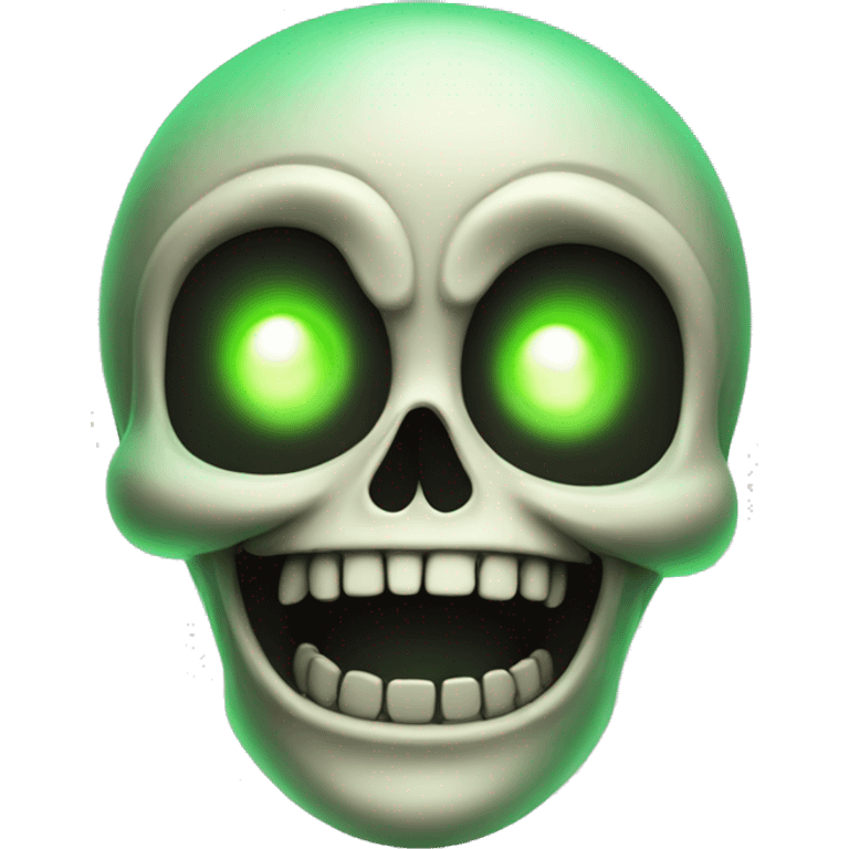 The Laughing Skeleton, glowing green eyes emoji