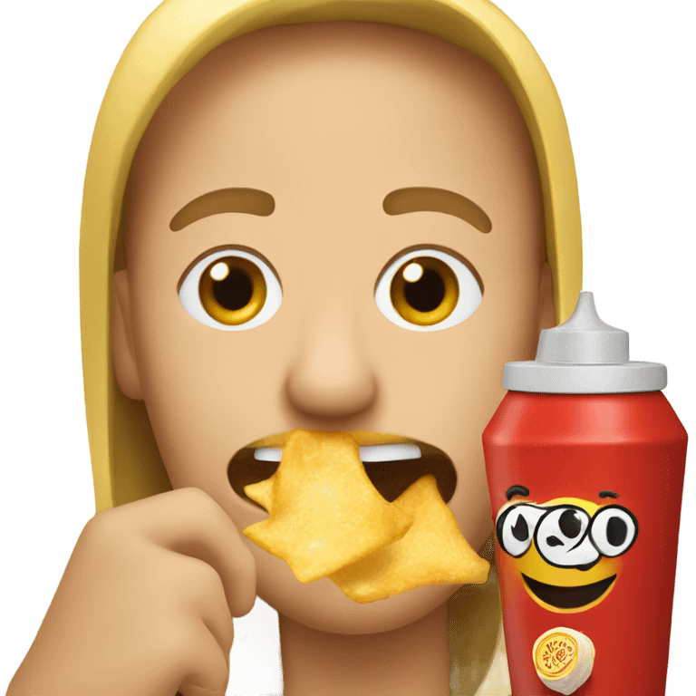 Ketchup eating chips  emoji