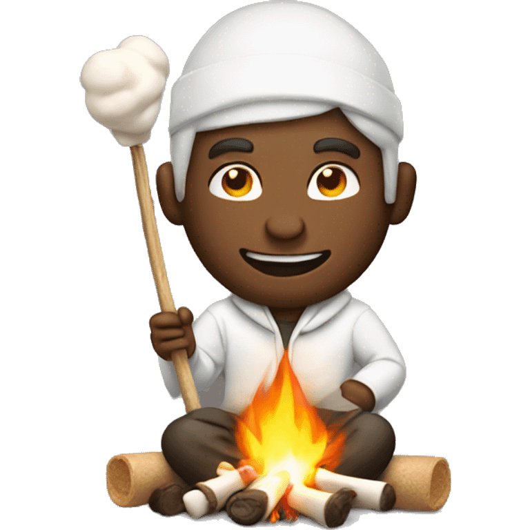 Guy roasting marshmallows  emoji