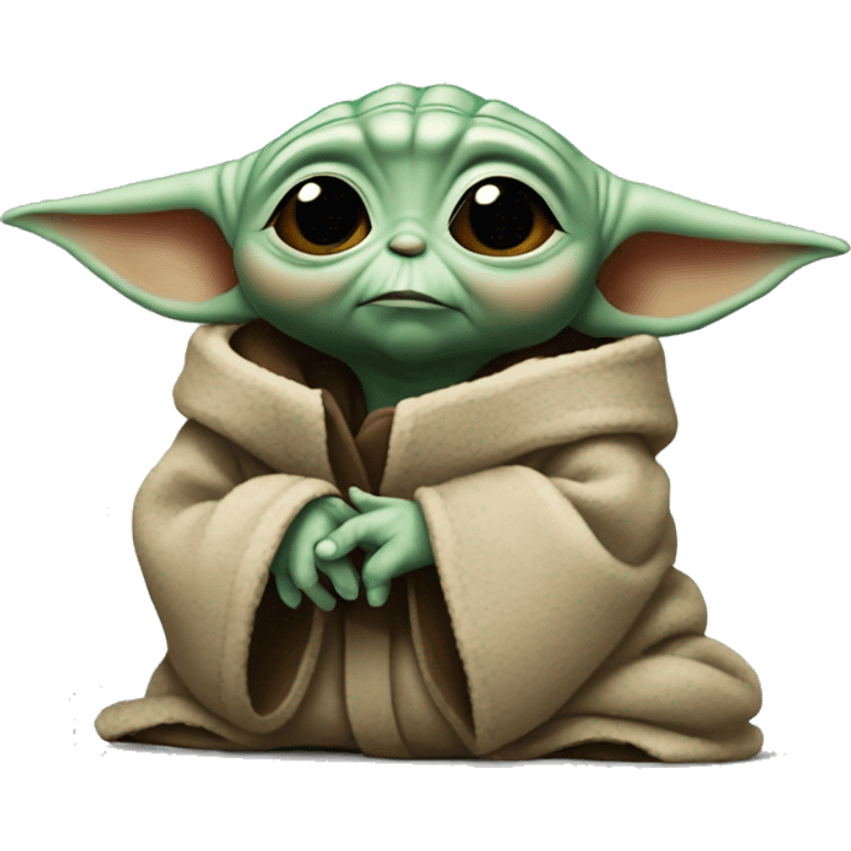 Baby Yoda is very sad emoji