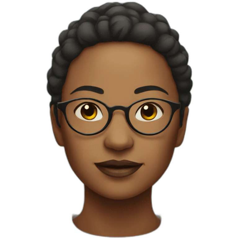 a strong women with round glasses, surrounded by bees emoji