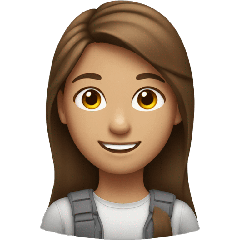 smiling girl with brown hair emoji