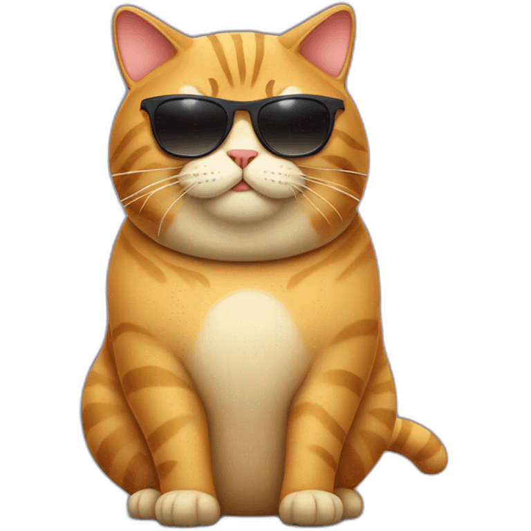 fat cat with sunglass full body  emoji