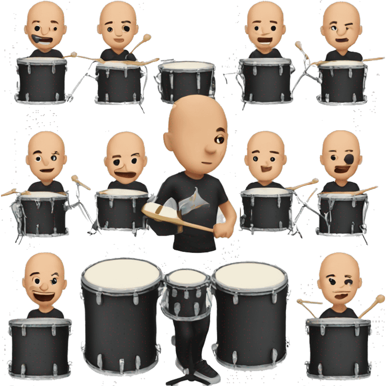 bald man playing drums emoji