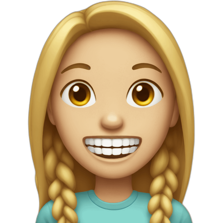 girl with long teeth emoji