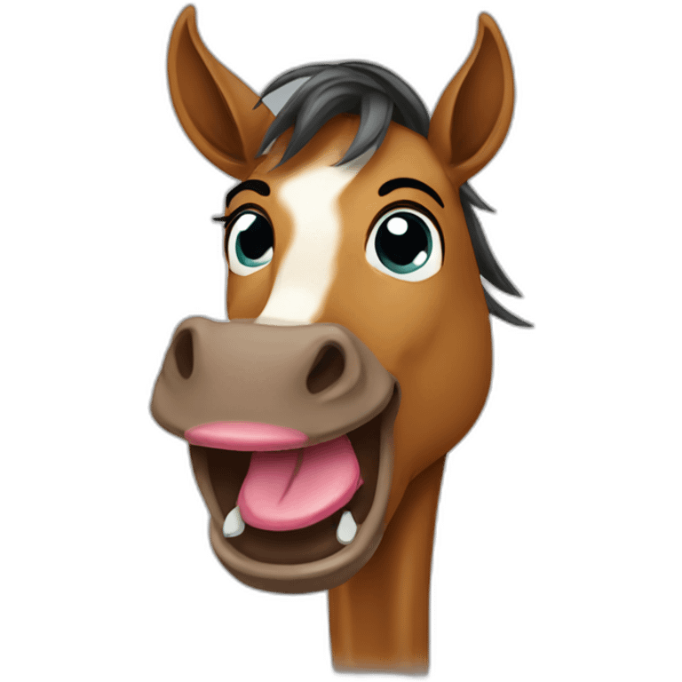 horse show their tongue emoji