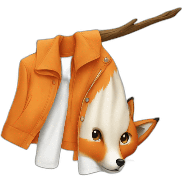 A fox hanging clothes emoji