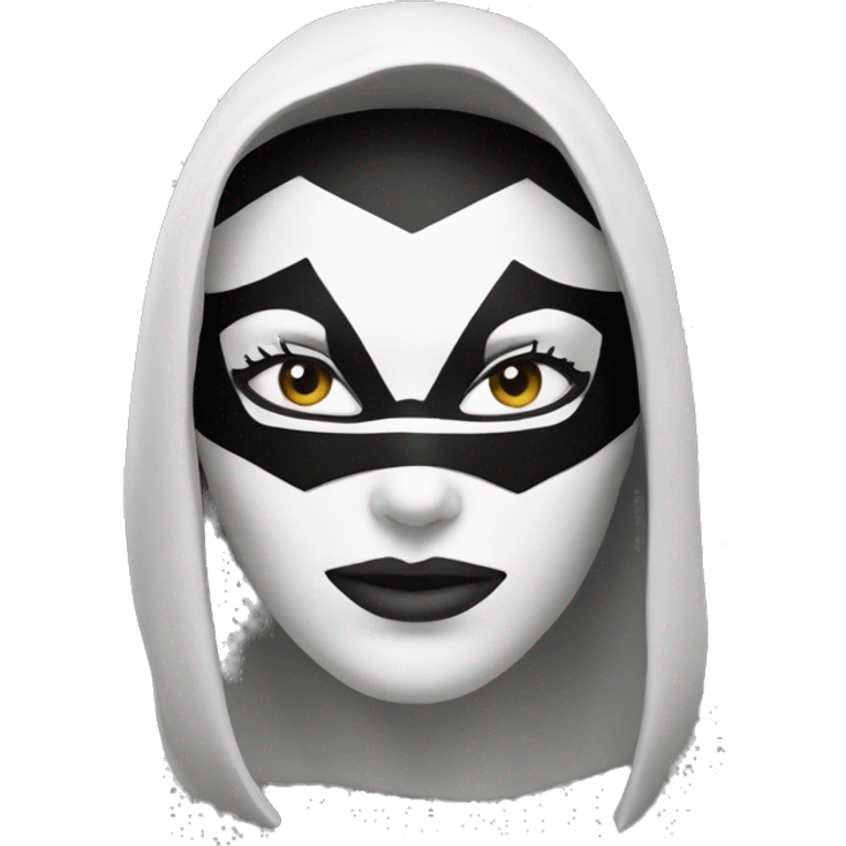 spiderwoman mask black and white emoji