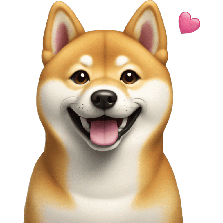 Shiba inu smiling face with hearts emoji