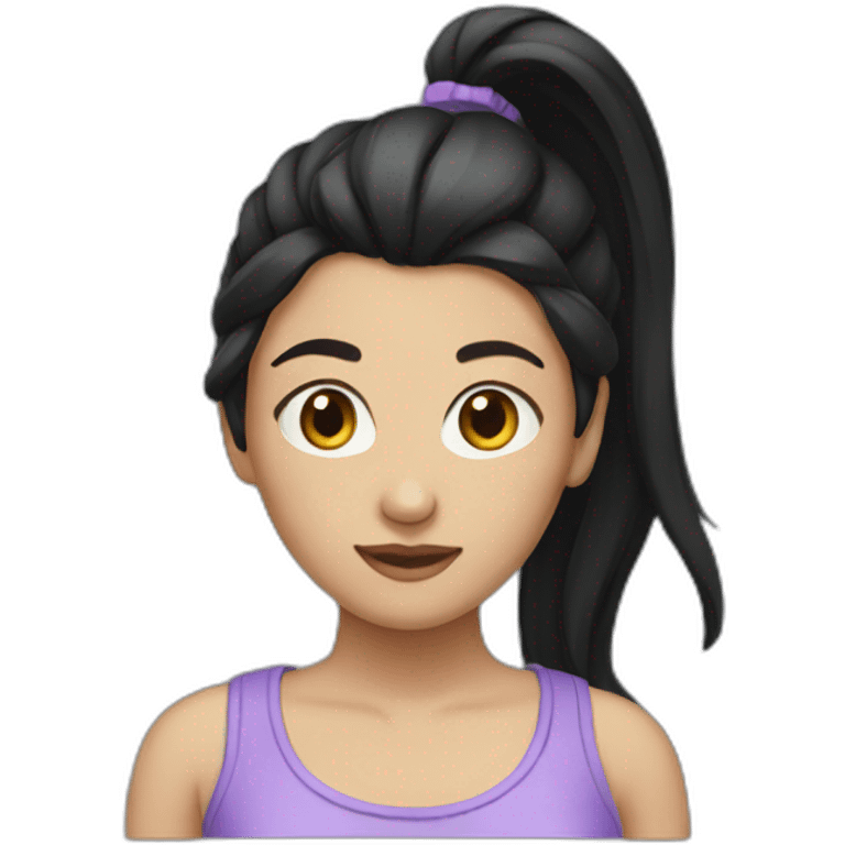 girl with black hair in a ponytail emoji