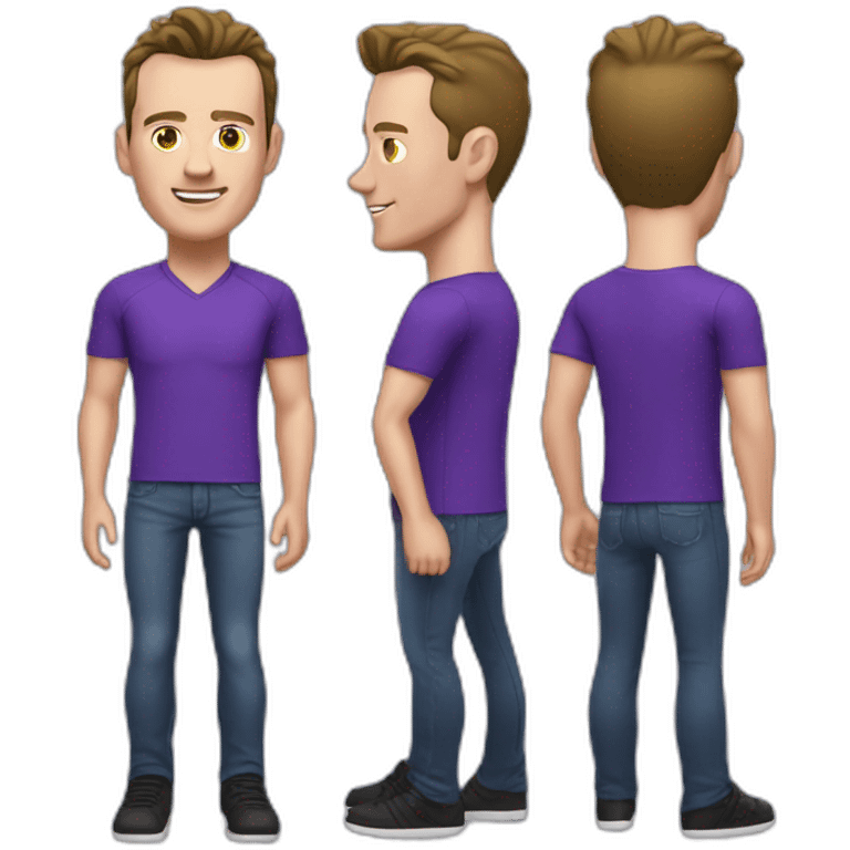 Jonathan Toews wearing a purple shirt and jeans  emoji