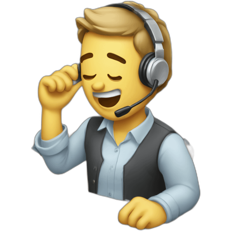 call center agent drunk at work emoji