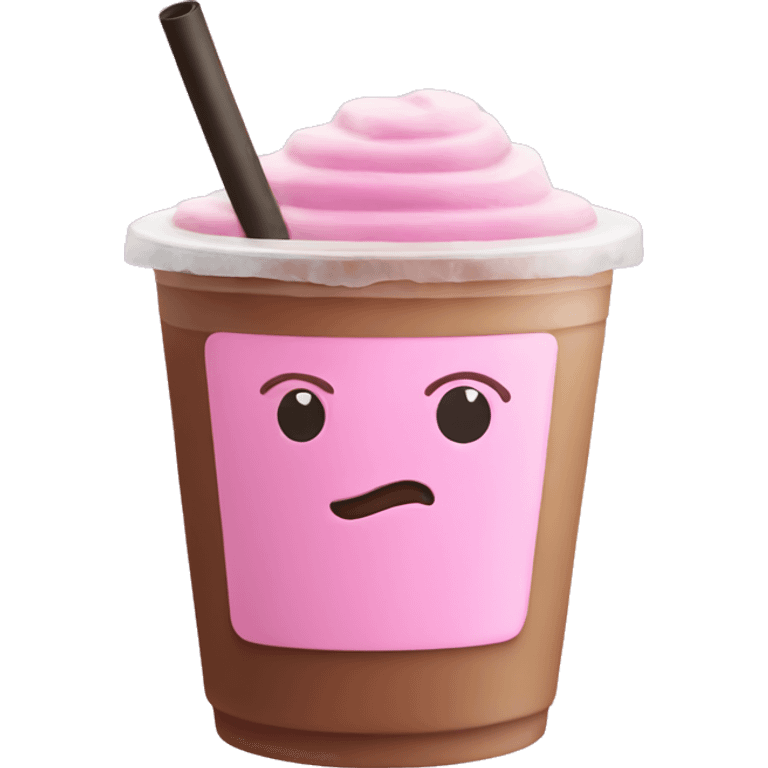 Pink iced coffee emoji