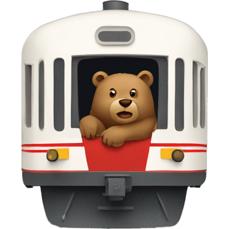 Bear riding a train emoji