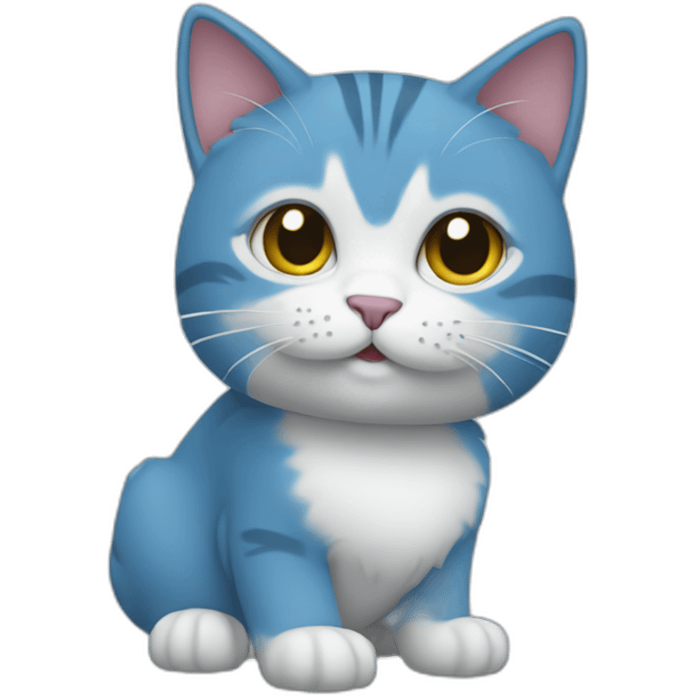 Un chat bleu emoji