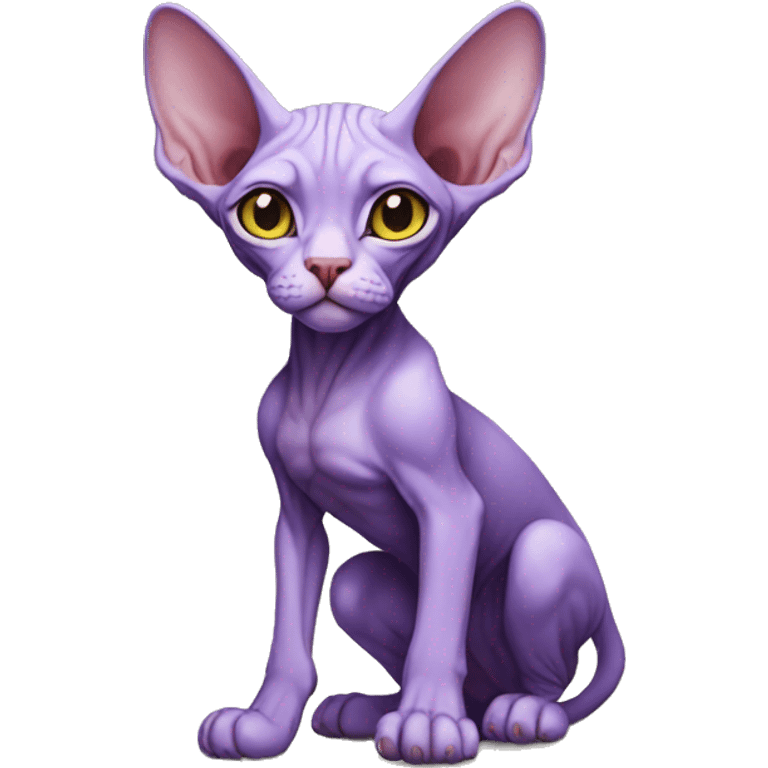 Purple sphynx furry on two legs emoji