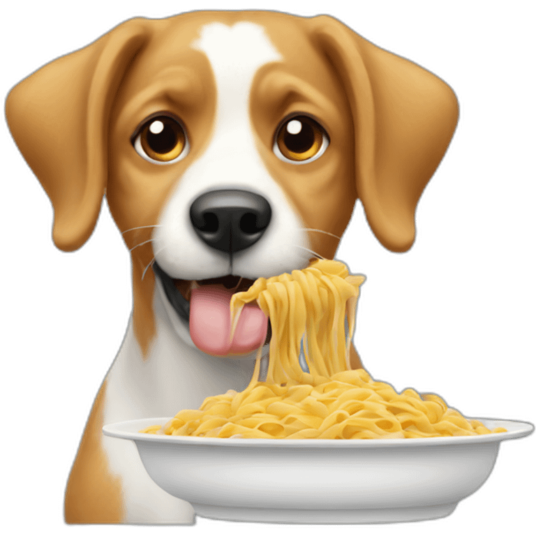 dogs eating pasta emoji