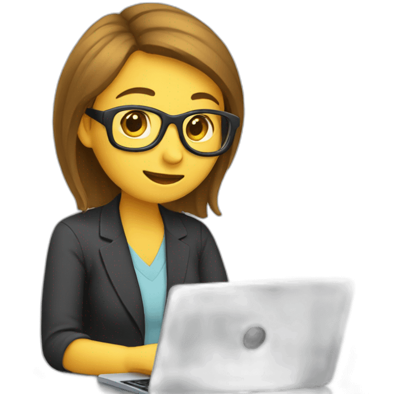 translator working on her computer emoji