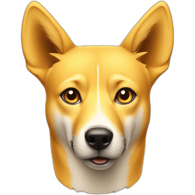 yellow dog that looks like a mix of dingo and fox emoji