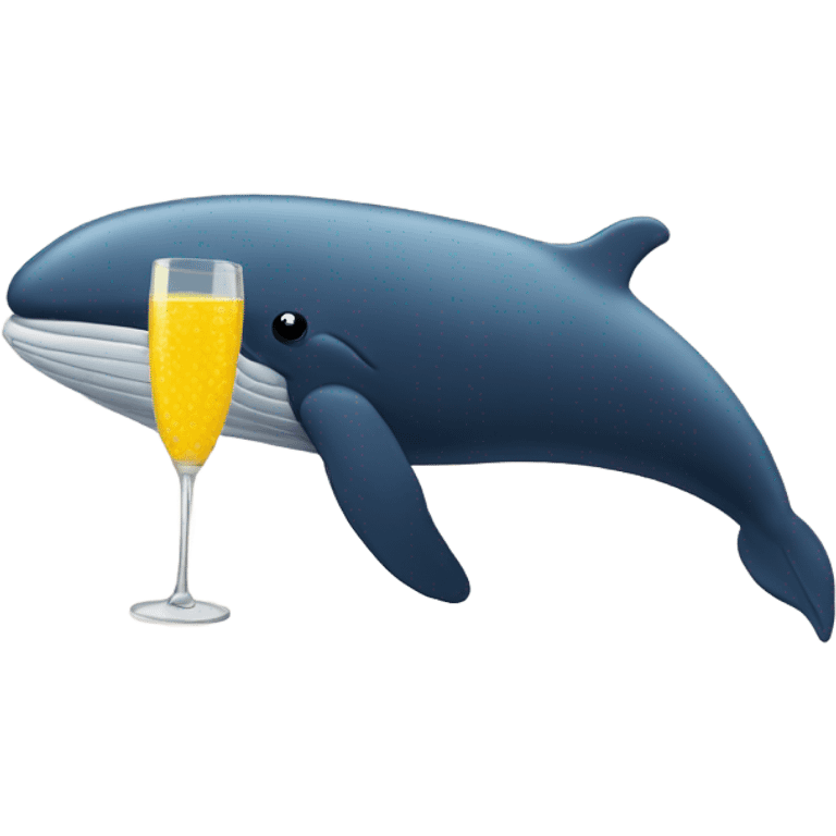 Whale drinking mimosa emoji