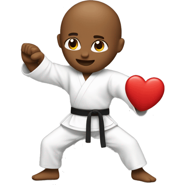 Heart doing karate emoji