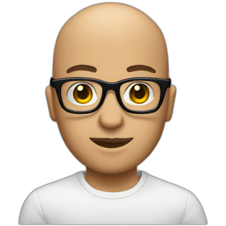 Show me a bald DJ with glasses emoji