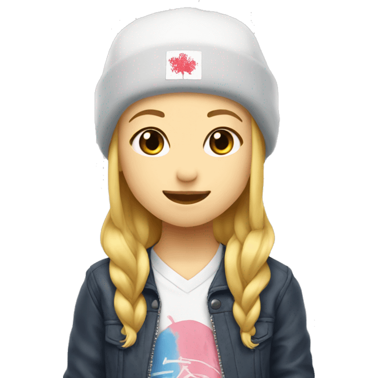 a skater with a good style，japan girl emoji