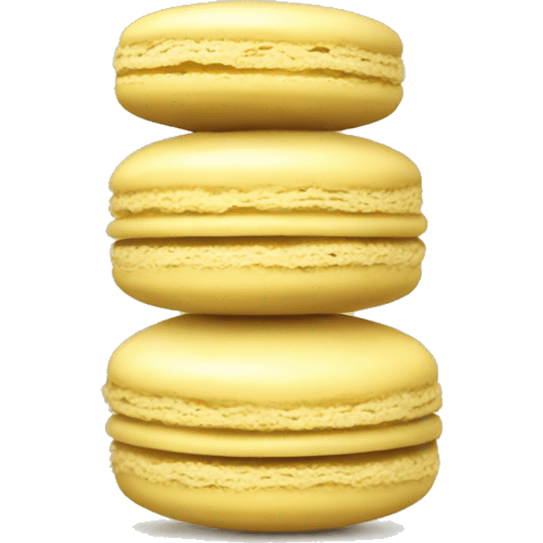 Realistic pastel yellow macaroon emoji