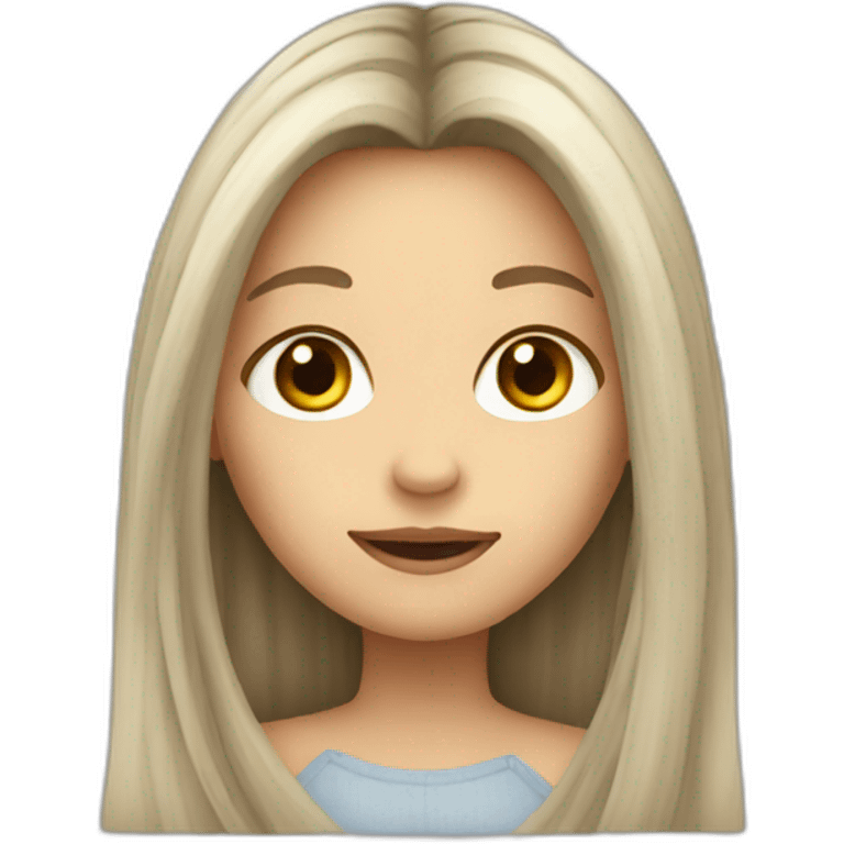 girl with long hair and timide face emoji