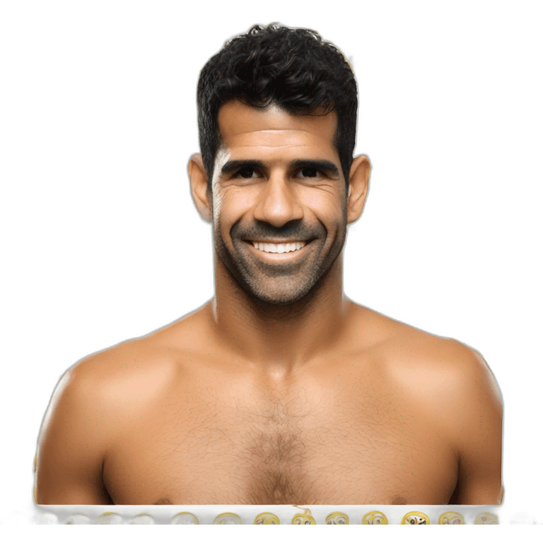 no shirt diego costa with smile emoji