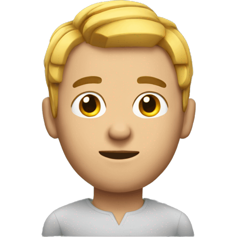 man with cut hair 3d emoji