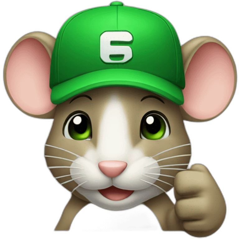 mouse with a green cap giving thumbs up emoji