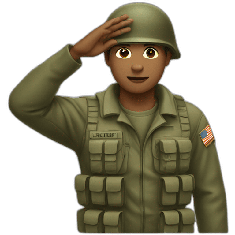 Soldier greeting with his hand on head emoji