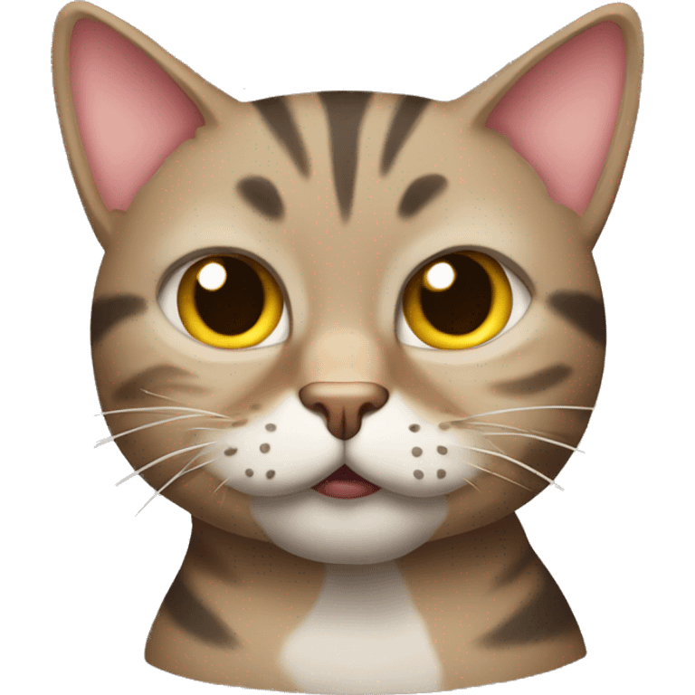 Tabby cat giving a mean mug emoji