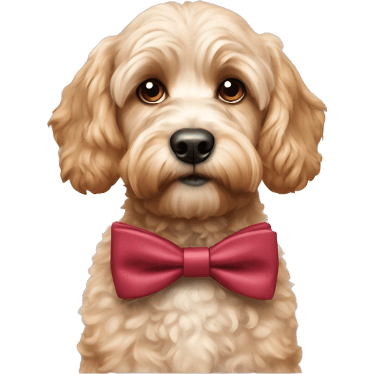 Cockapoo with a bow tie emoji