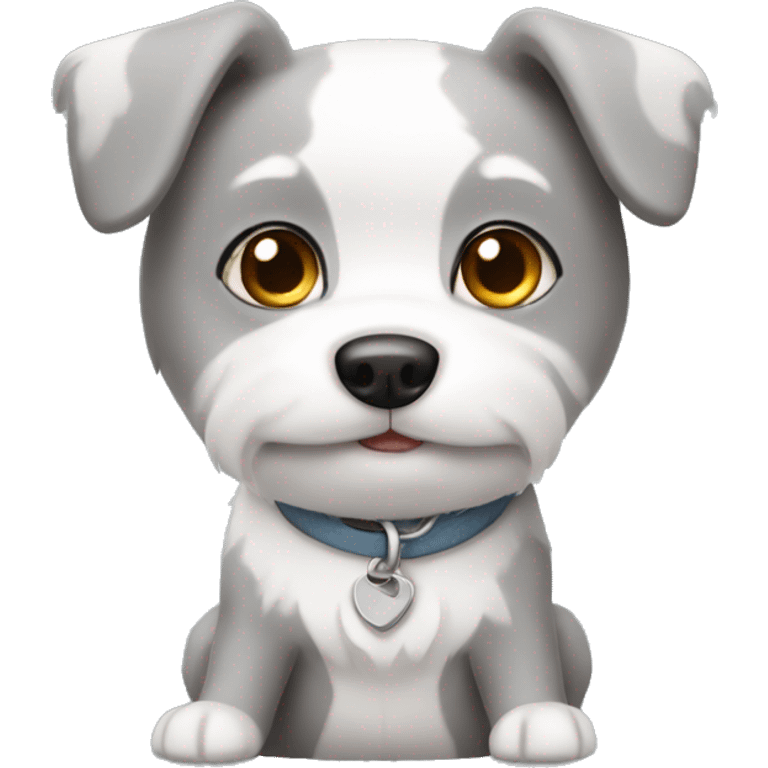 Grey and white little dog emoji