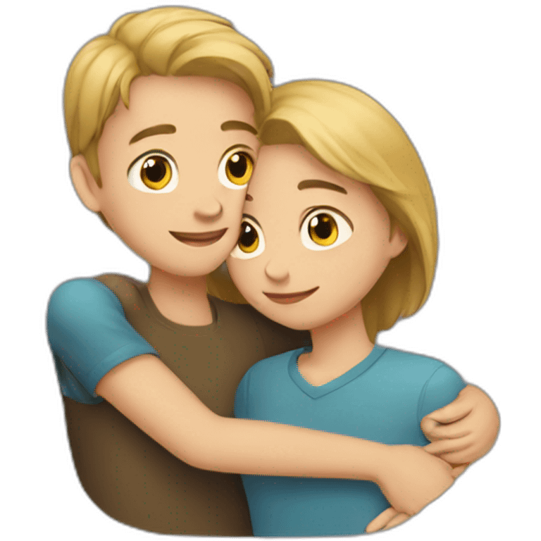 girl and boy hug emoji