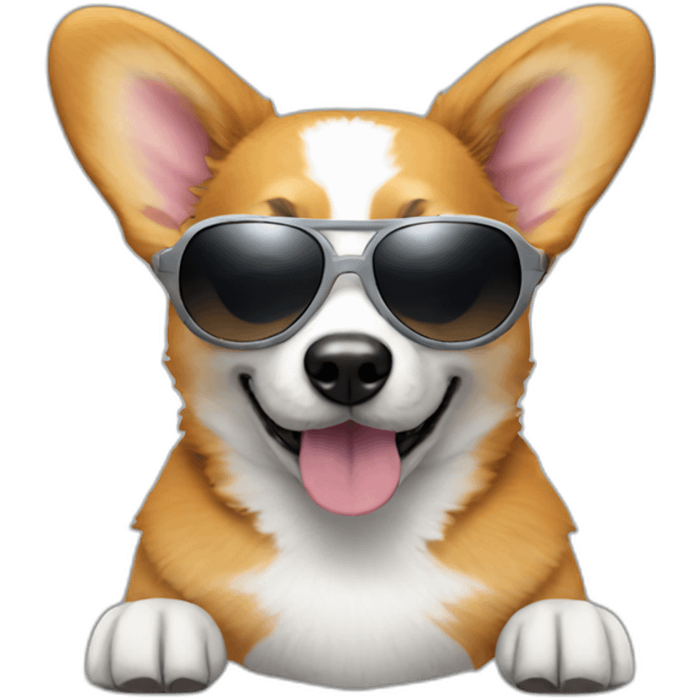 Robot Corgi with sunglasses emoji