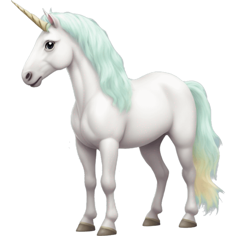 Fullbody White unicorn with pastel color mane  emoji