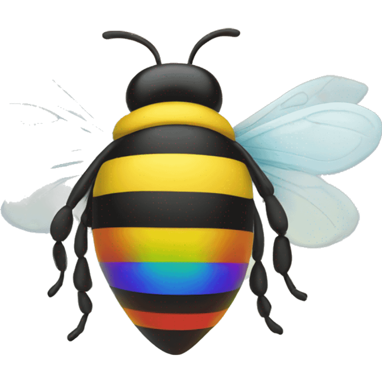 bumble bee on a rainbow emoji