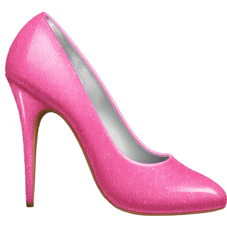 Pink high heels with pink glitter emoji