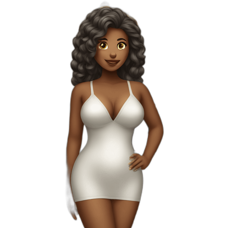 voluptuous girl before having anithing to dress emoji