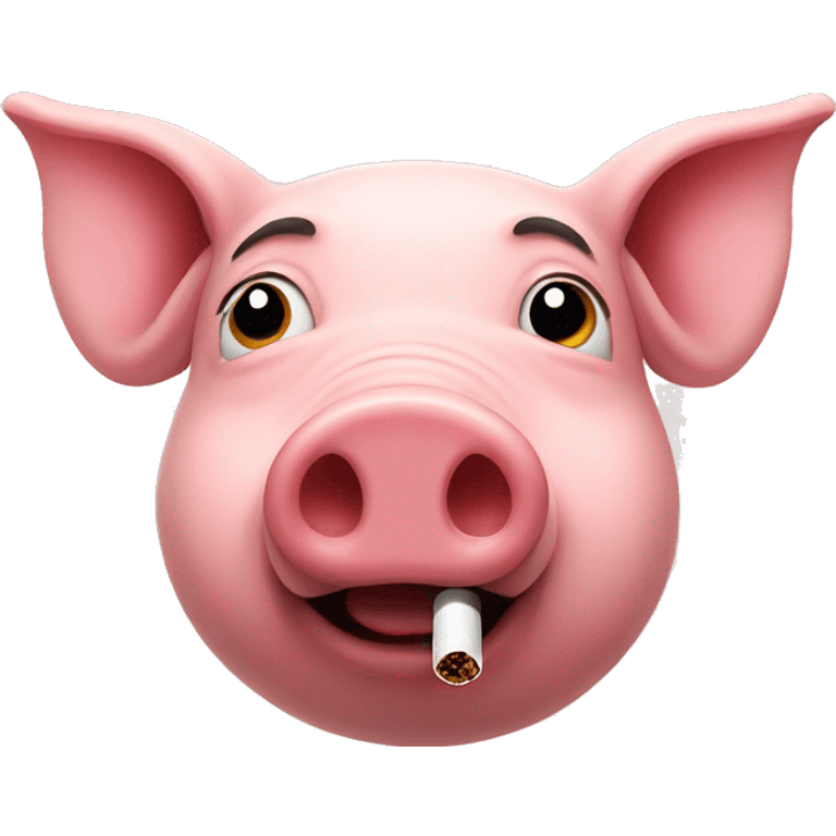 pig with a cigarette emoji