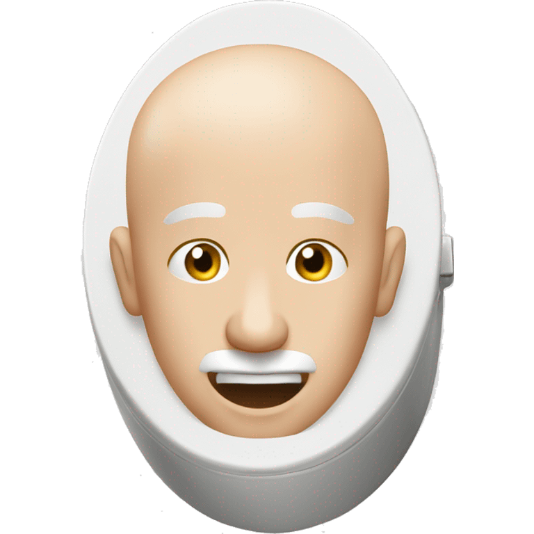 Bald man’s head in a white toilet  emoji