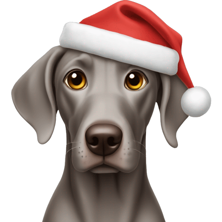 Weimaraner wearing a Christmas hat  emoji