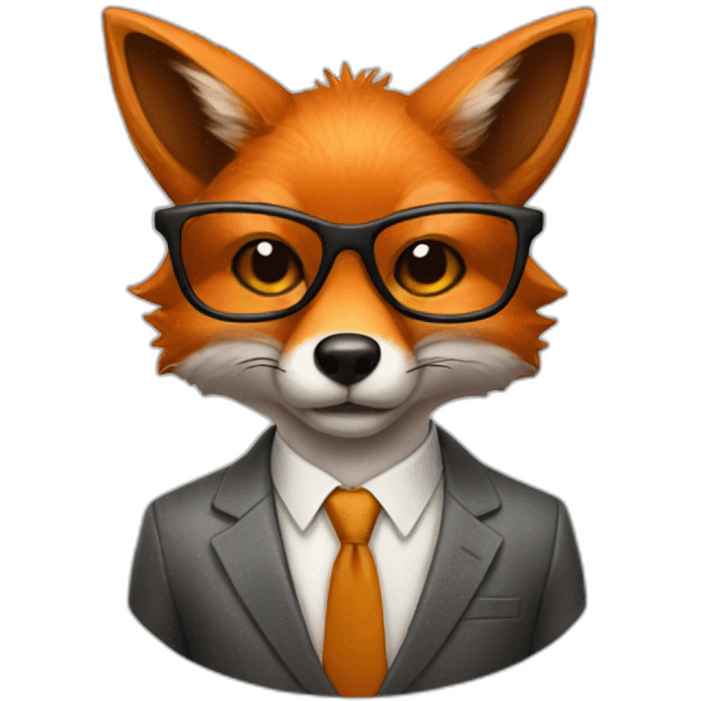 fox with suit and glasses emoji