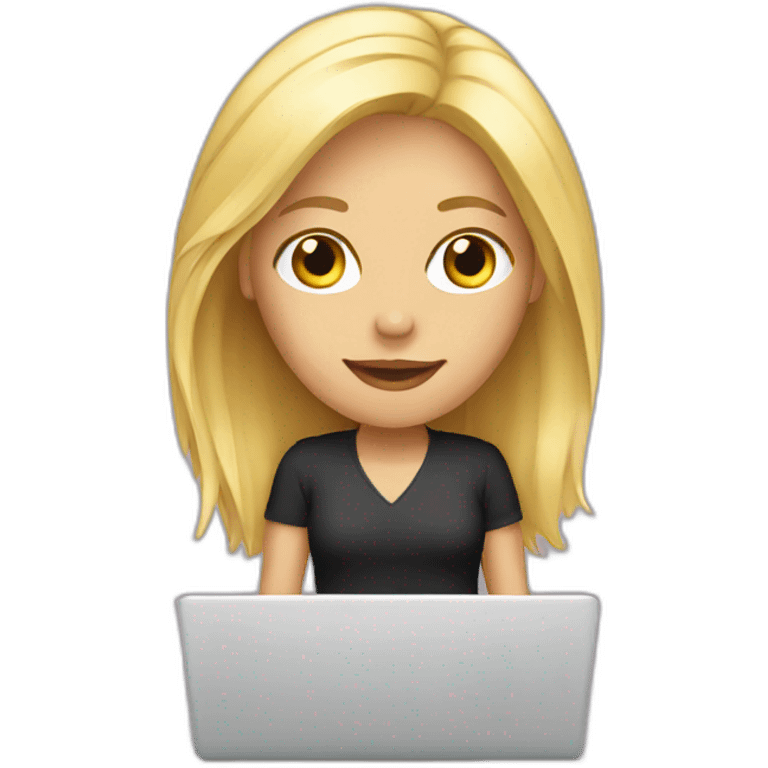 blond woman laptop emoji