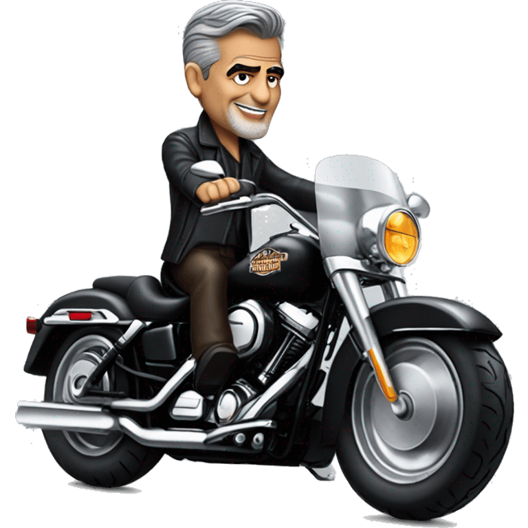 George clooney riding black Harley-Davidson emoji